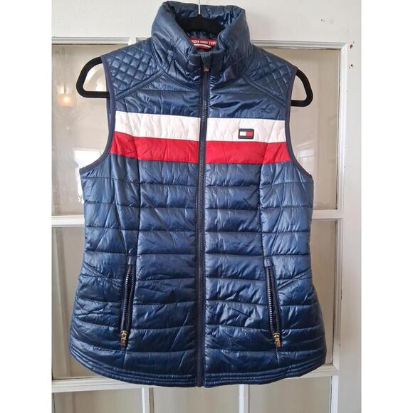 Tommy Hilfiger Jackets & Blazers - Tommy Hilfiger Sport Ladies Navy Blue Colorblock Quilted Puffer Vest Size S E1
